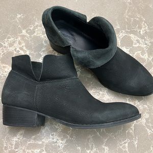 Black leather Booties